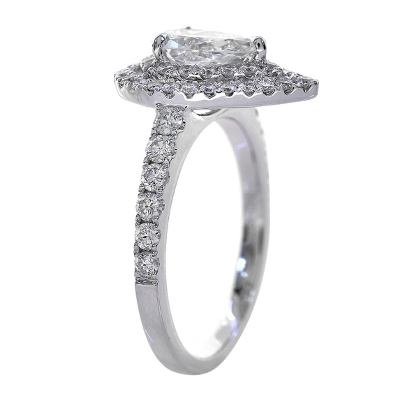 1.75 Carat Double Halo Diamond Engagement Ring - Picture 2 of 4